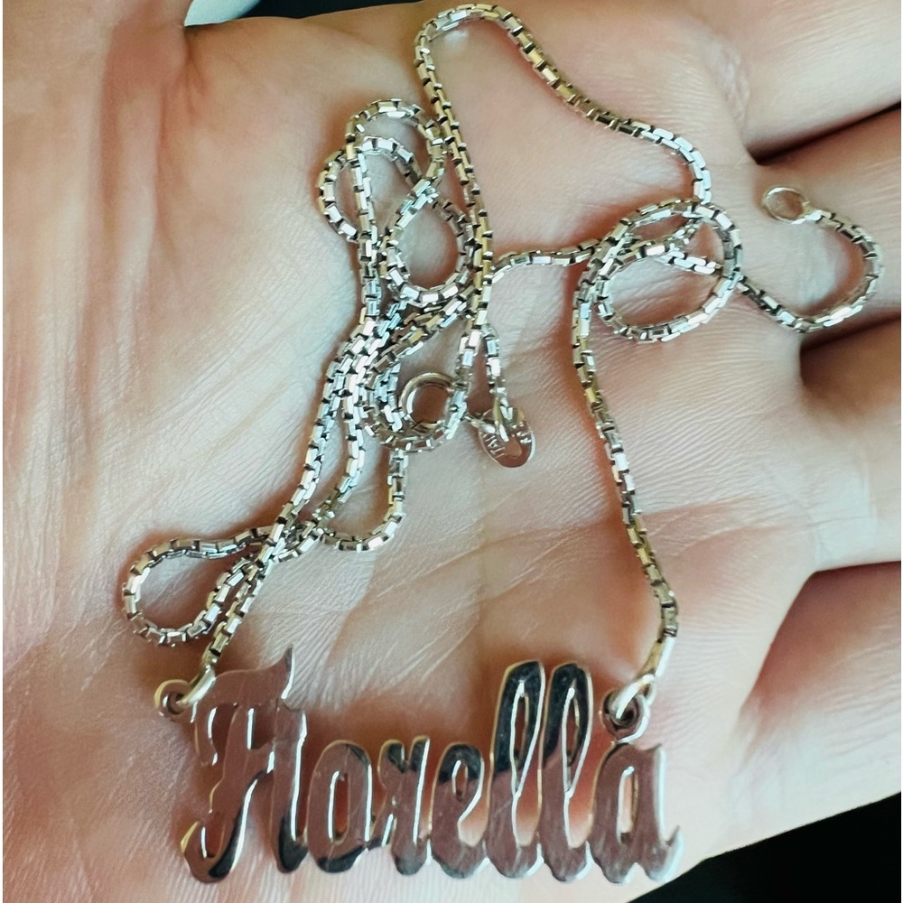 Italian Sterling Silver Name FIORELLA Necklace